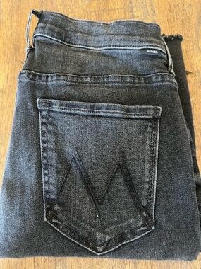 MOTHER Skinny Black Washed Jeans - Women's